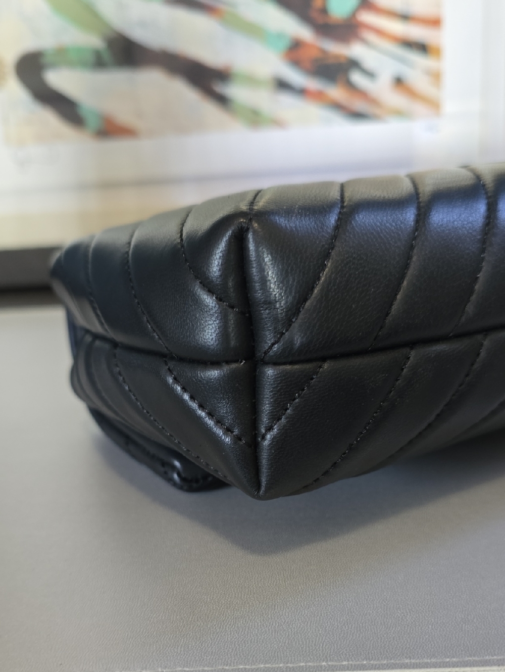 Quince Quilted Chevron Leather Convertable Bag - Picture 5 of 12